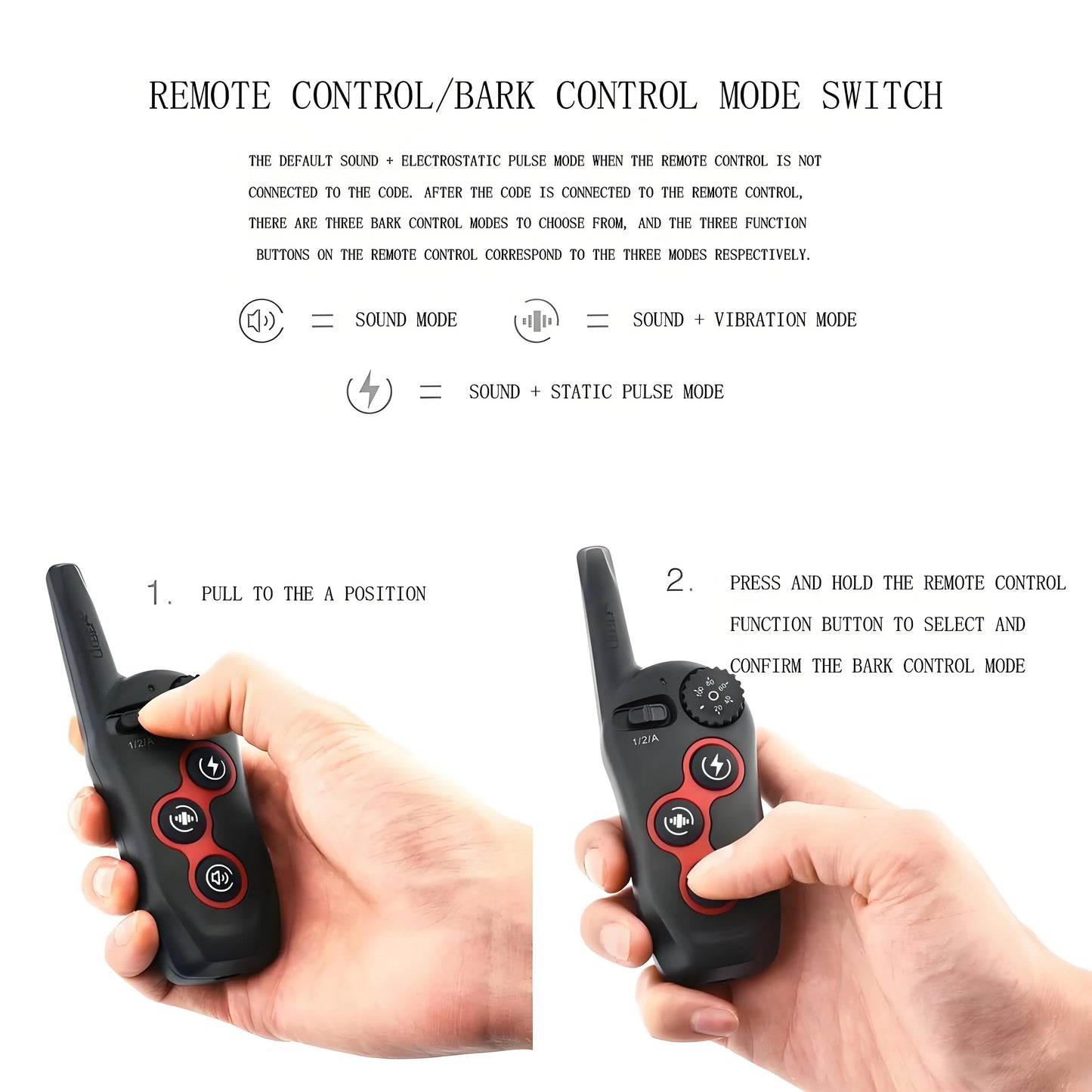 Dog Training Collar/Auto-barking Stopper 2 in 1 Function 500m Remote Control Range Waterproof Pet Electric Collar For Most Dogs