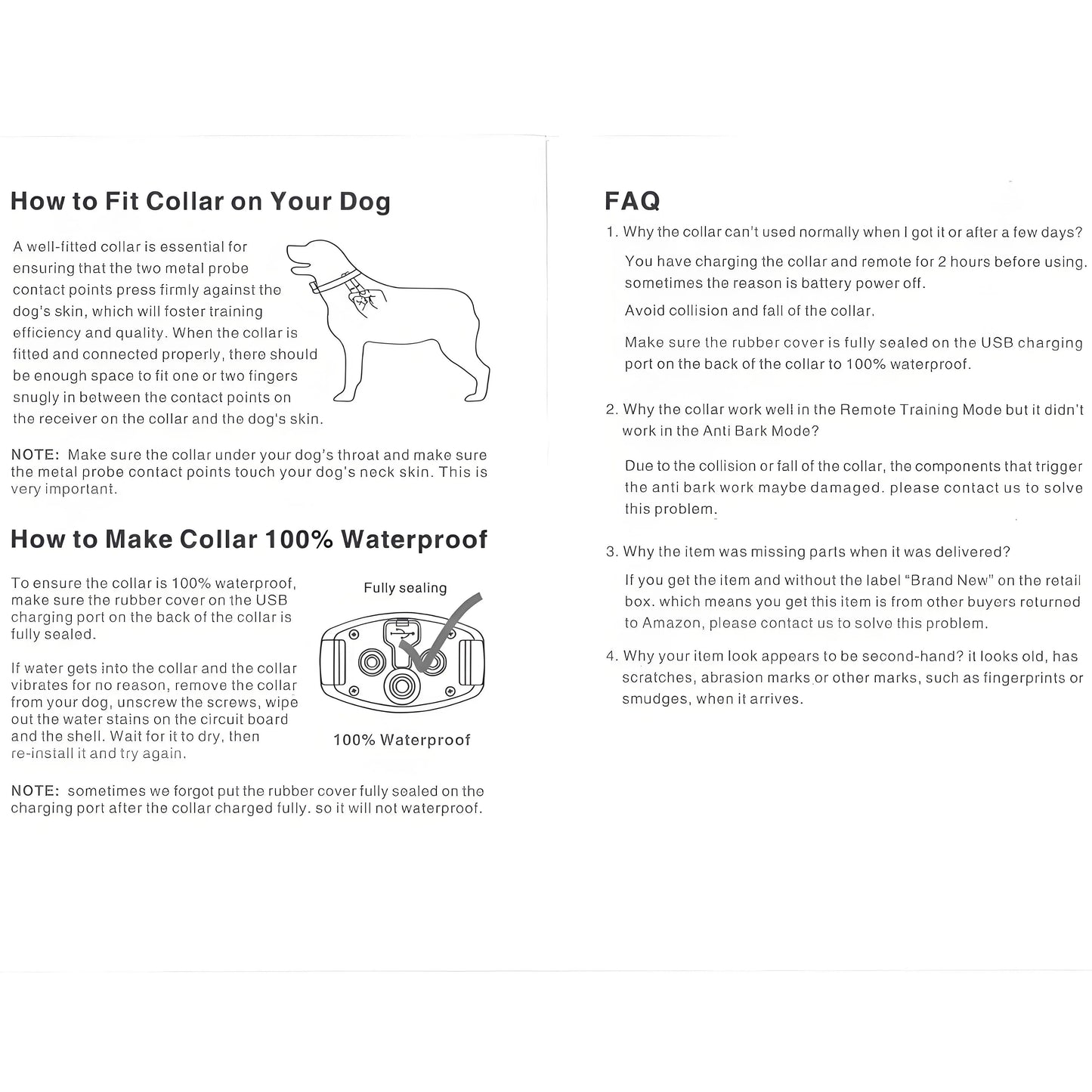 Dog Training Collar/Auto-barking Stopper 2 in 1 Function 500m Remote Control Range Waterproof Pet Electric Collar For Most Dogs