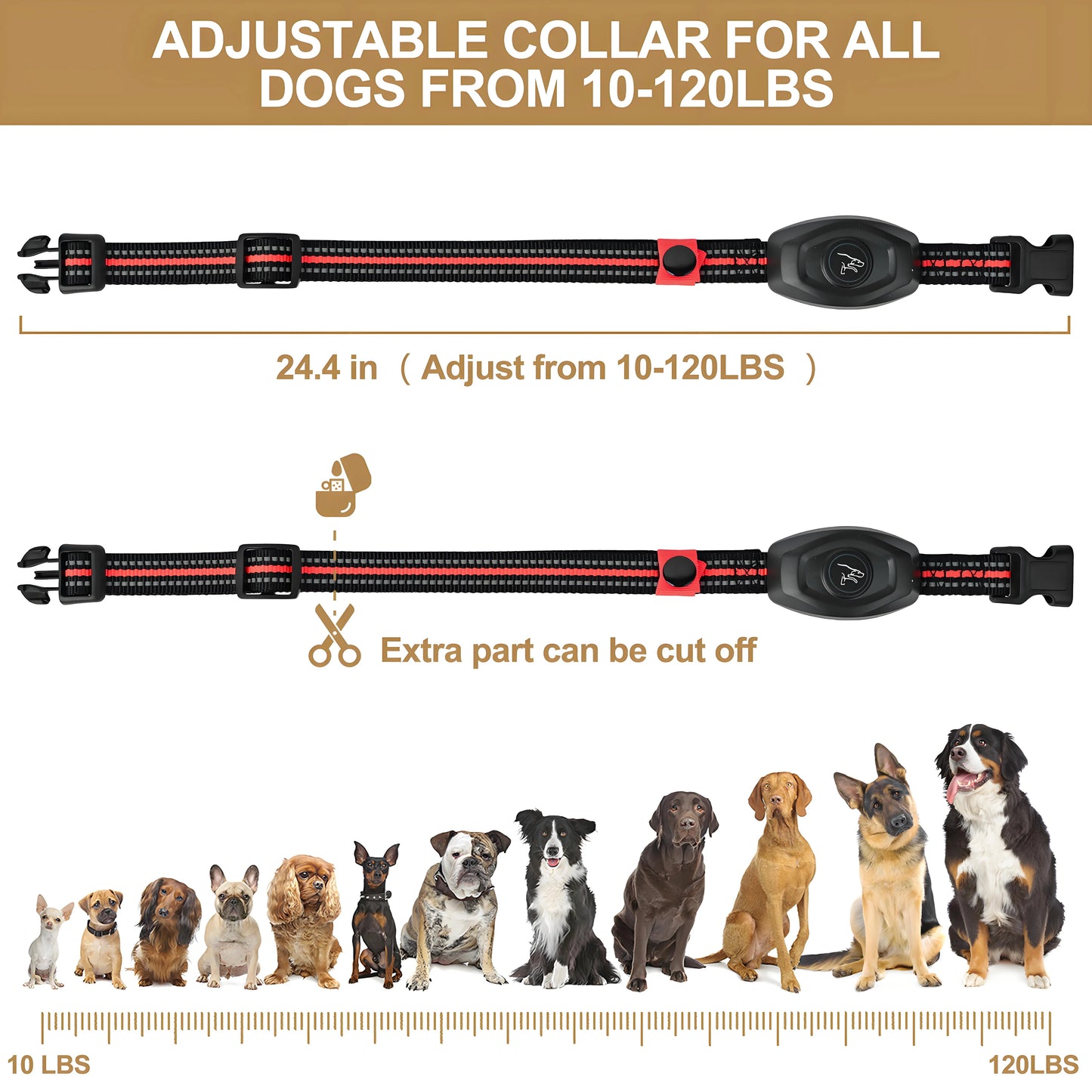 Dog Training Collar/Auto-barking Stopper 2 in 1 Function 500m Remote Control Range Waterproof Pet Electric Collar For Most Dogs